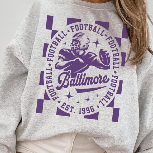 Baltimore Ravens football Sweatshirt, Baltimore Ravens Football Shirt Tee - Picture 1 of 2